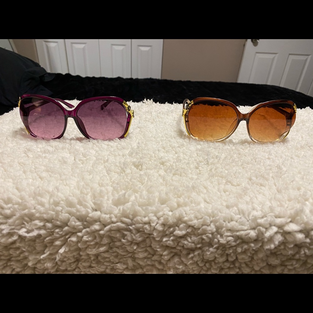 Basic Sunglasses. Brown and Purple tint.
